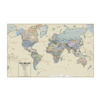 Waypoint Geographic Boardroom Series World Wall Map Antiquestyle Laminated World Map Poster Educational Wall Art For Home Cl