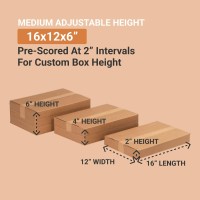 Aviditi Moving Boxes Large 16L X 12W X 6H 25Pack Corrugated Cardboard Box For Packing Shipping And Storage 16126