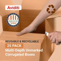 Aviditi Moving Boxes Large 16L X 12W X 6H 25Pack Corrugated Cardboard Box For Packing Shipping And Storage 16126