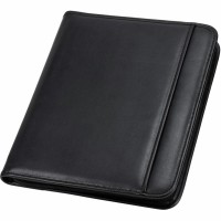 Samsill Letter Pad Folio 8 12 X 11 6 Exterior Internal Pockets Vinyl Polyvinyl Chloride Pvc Black 1 Each