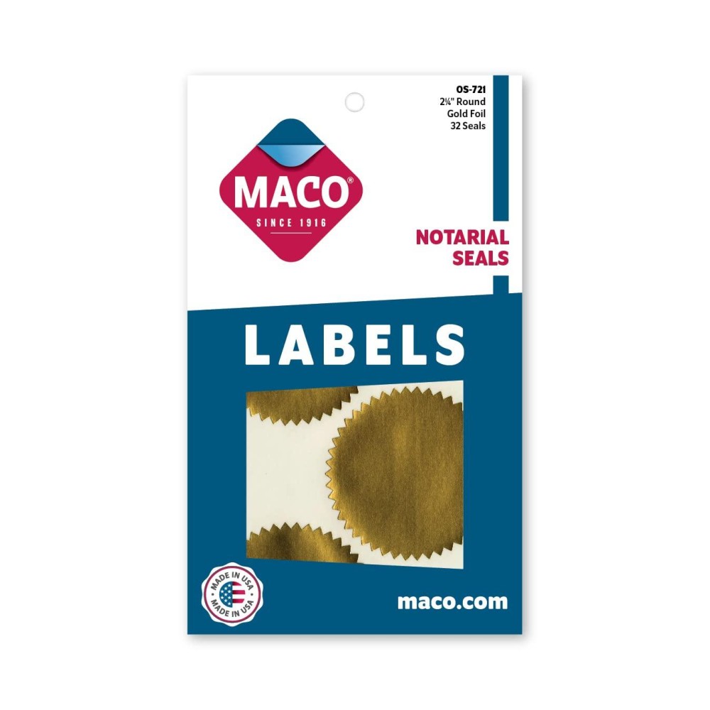 Maco Notary Gold Foil Seals