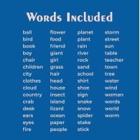 Snapwords Nouns 1 Pocket Chart Cards