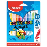 Maped Colorpeps Jungle Fine Tip Washable Markers Assorted Colors Pack Of 12 845420