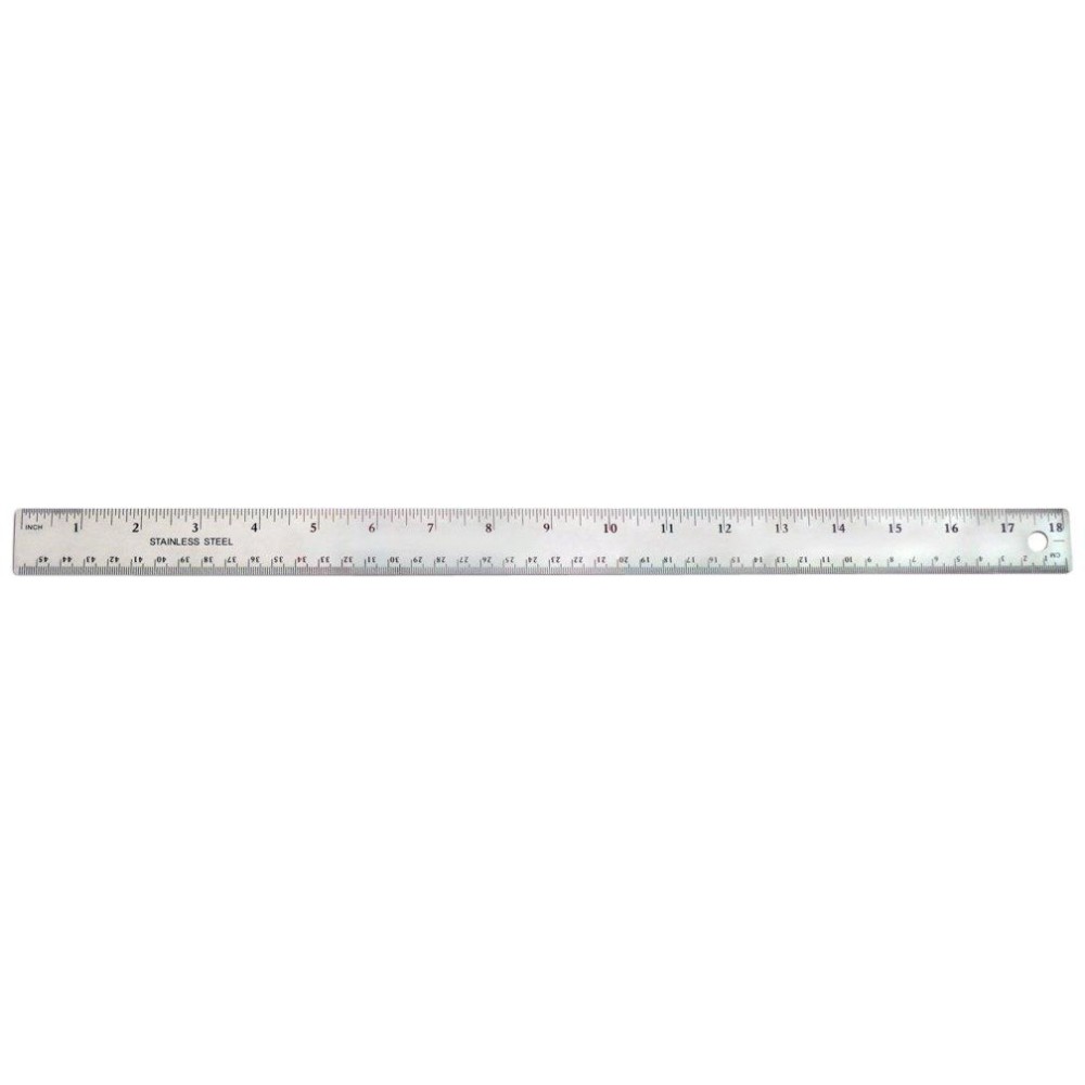 The Classics 18Inch45Cm Stainless Steel Ruler With Cork Backing Silver Tpg158