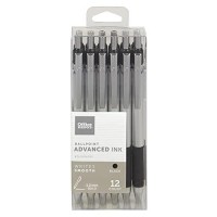 Office Depot Advanced Ink Retractable Ballpoint Pens Bold Point 12 Mm Silver Barrel Black Ink Pack Of 12