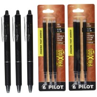 Pilot Frixion Clicker Retractable Gel Ink Pens Eraseable Fine Point 07 Mm Black Ink 314505P