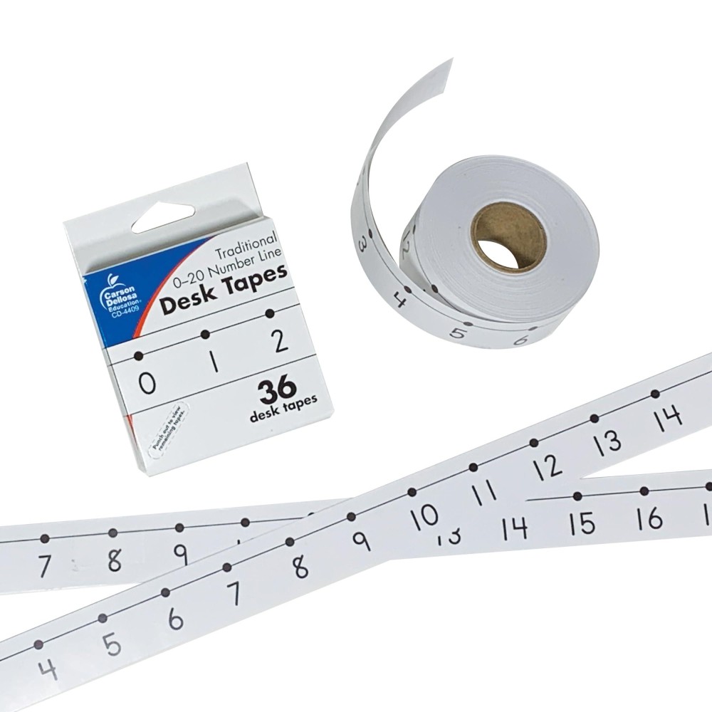 Carson Dellosa 36 Pc Number Line Tape Numbers 020 Self Adhesive Number Line For Classroom Wall Number Stickers For Bulletin B