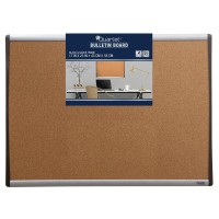 Quartet Cork Board 17 X 23 Bulletin Board Corkboard Blacksilver Frame 79373