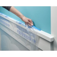 Scotchblue Pre Plastic Painters Tape With Bladed Dispenser 24 In X 30Yd Tape Masking Film Combined In One Product Static Cl