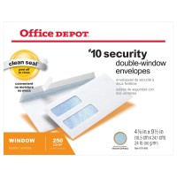 Office Depot Doublewindow Envelopes 10 4 18In X 9 12In White Clean Sealtm Box Of 250 77139