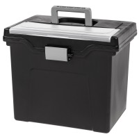 Iris Portable Letter Size File Box Worganizer Lid Black