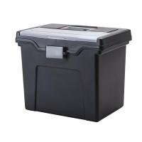 Iris Portable Letter Size File Box Worganizer Lid Black