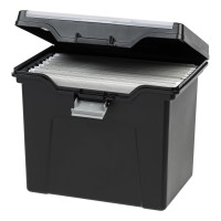 Iris Portable Letter Size File Box Worganizer Lid Black