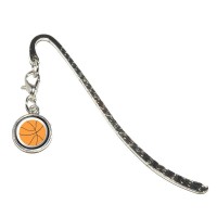 Basketball Metal Bookmark Page Marker With Charm