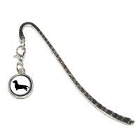 Dachshund Weiner Dog Metal Bookmark Page Marker With Charm