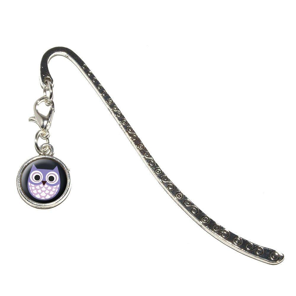 Cute Purple Owl Metal Bookmark Page Marker With Charm