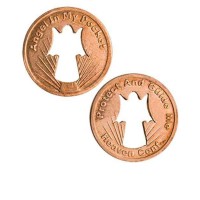 Sterling Gifts Angel Pennies Protect Guide Me  Cut-Out Angel  Copper - Pack 50 Penny Coins