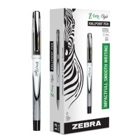 Zebra Pen Zgrip Flight Stick Ballpoint Pen Bold Point 12Mm Black Ink 12Count