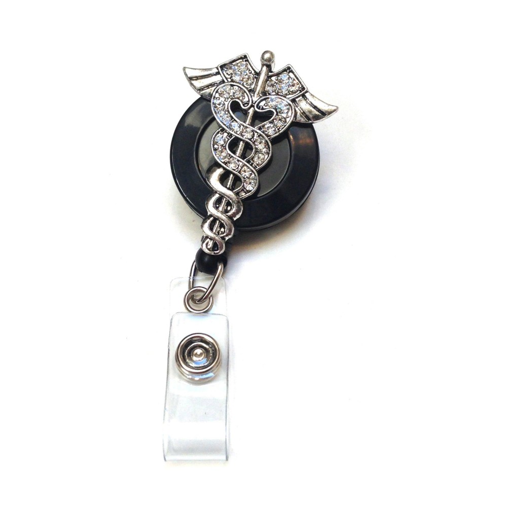 Sparkles Sparkly Rhinestone Retractable Badge Reelid Badge Holderbroochpendantid Badge Holder Nurse Medical Doctor Symbol