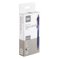 Office Depot Brand Callisto Retractable Gel Ink Pens Medium Point 07 Mm Transparent Blue Barrel Blue Ink Pack Of