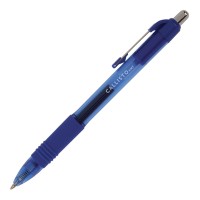 Office Depot Brand Callisto Retractable Gel Ink Pens Medium Point 07 Mm Transparent Blue Barrel Blue Ink Pack Of