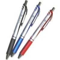 Pentel Energel Deluxe Rtx Retractable Liquid Gel Pen 05Mm Fine Line Needle Tip Blackbluered Inkvalue Set Of 3