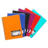 Promarx 70Page Wide Ruled 1Subject Spiral Notebook With 3Hole Punch And Perforated Pages Assorted Colors 105 X 8 Inches P