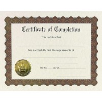 Great Papers Certificate Of Completion Preprinted Gold Foil Embossed 85 X 11 6 Count 930400