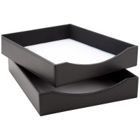 Realspace Faux Leather Paper Tray Black