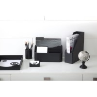 Realspace Faux Leather Paper Tray Black