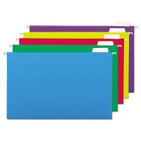 Universal 14221 Hanging File Folders 15 Tab 11 Point Legal Assorted Colors 25Box