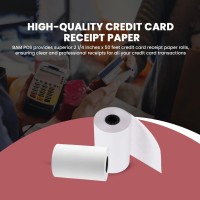 Bam Pos Credit Card Receipt Paper 2 14 X 50 Bpa Free Crisp Clear Images Compatible With For The Vx520 Verifone Cred