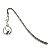 Deer Head Buck Deer Hunting Metal Bookmark Page Marker With Charm