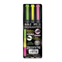 Gt Luscombe Company Inc Zebrite Double Ended Bible Highlighter Set No Bleed Pigmented Ink No Fading Or Smearing Double