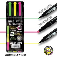 Gt Luscombe Company Inc Zebrite Double Ended Bible Highlighter Set No Bleed Pigmented Ink No Fading Or Smearing Double