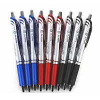 Pentel Energel Deluxe Rtx Retractable Liquid Gel Pen 05Mm Fine Line Needle Tip Blackbluered Inkeach 3 Penstotal 9 Pens S