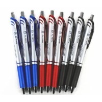 Pentel Energel Deluxe Rtx Retractable Liquid Gel Pen 05Mm Fine Line Needle Tip Blackbluered Inkeach 3 Penstotal 9 Pens S