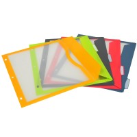 Cline 5Tab Binder Pockets With Writeon Index Tabs Assorted Colors 85 X 11 Inches 5 Pockets Per Set 06650