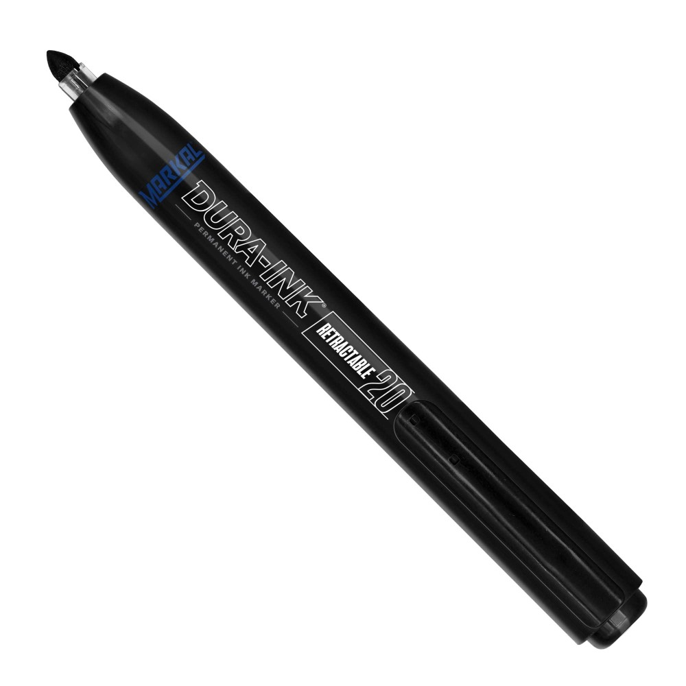 Markal 96575 Duraink Retractable Permanent Ink Marker With Fine Bullet Tip Black 1Pc