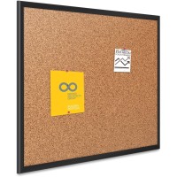 Quartet Cork Board Bulletin Board 4 X 3 Corkboard Black Frame 2304B