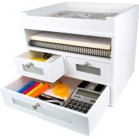 Victor Pure White Desktop Organizer 108 X 123 X 108