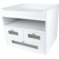 Victor Pure White Desktop Organizer 108 X 123 X 108