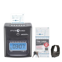 Pyramid Technologies 2650 Pro Auto Aligning Time Clock Lcd Display Charcoal