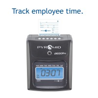 Pyramid Technologies 2650 Pro Auto Aligning Time Clock Lcd Display Charcoal