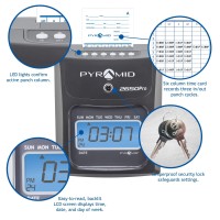 Pyramid Technologies 2650 Pro Auto Aligning Time Clock Lcd Display Charcoal