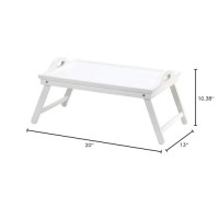 White Chic Folding Shabby Lap Desk Table Laptop Tray Books Breakfast Bed Serving