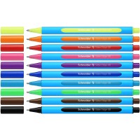 Schneider Slider Edge Xb Extra Broad Ballpoint Pen 14 Mm Light Blue Barrel Assorted Ink Colors Pack Of 10 Pens 152290