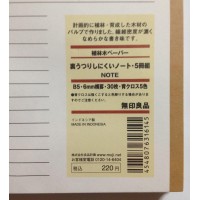 Muji Notebook B5 6Mm Rule 30Sheets Pack Of 5Books 5Colors Binding