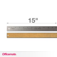 Officemate Classic Stainless Steel Metal Ruler 15 Inches With Metric Measurements Silver 15 L X 125 W 66612