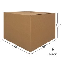 Large Moving Boxes 6 Pack 20X20X15Inches Packing Cardboard Box